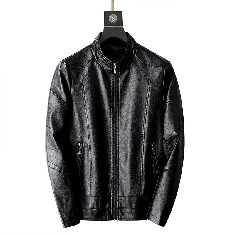 Herren lässige Kunstlederjacke mit pflegeleichten Reißverschlusstaschen Echoarchiv
