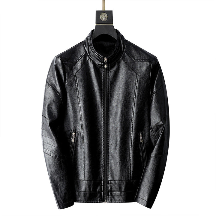Herren lässige Kunstlederjacke mit pflegeleichten Reißverschlusstaschen Echoarchiv