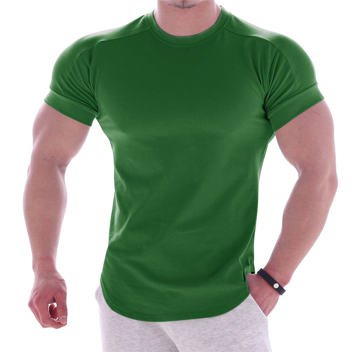 Herren nan körperbetontes Kurzarmshirt aus Baumwoll-Elastan-Mix mit Rundhalsausschnitt und abgerundetem Saum Echo Archiv