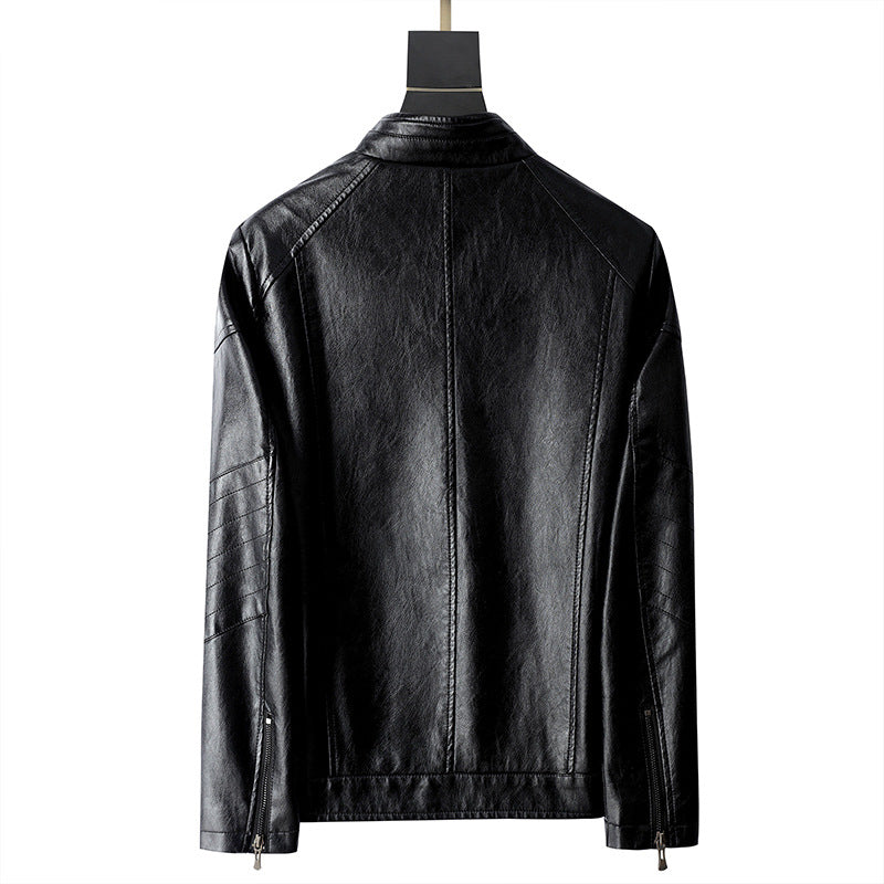 Herren lässige Kunstlederjacke mit pflegeleichten Reißverschlusstaschen Echoarchiv