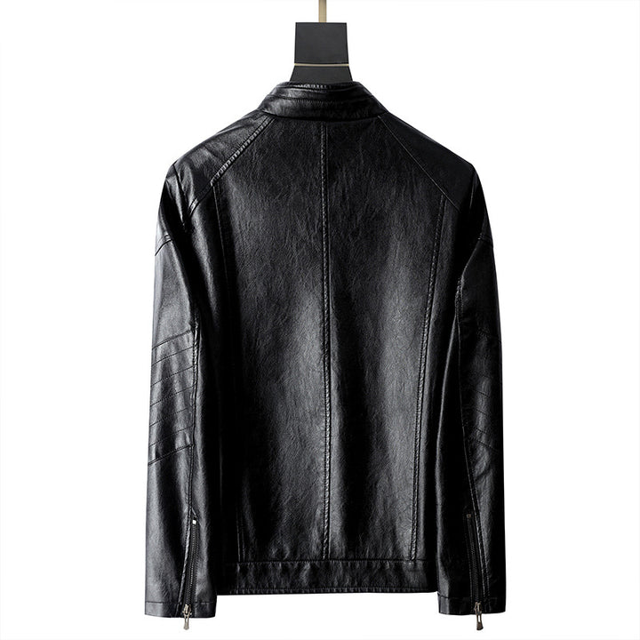 Herren lässige Kunstlederjacke mit pflegeleichten Reißverschlusstaschen Echoarchiv