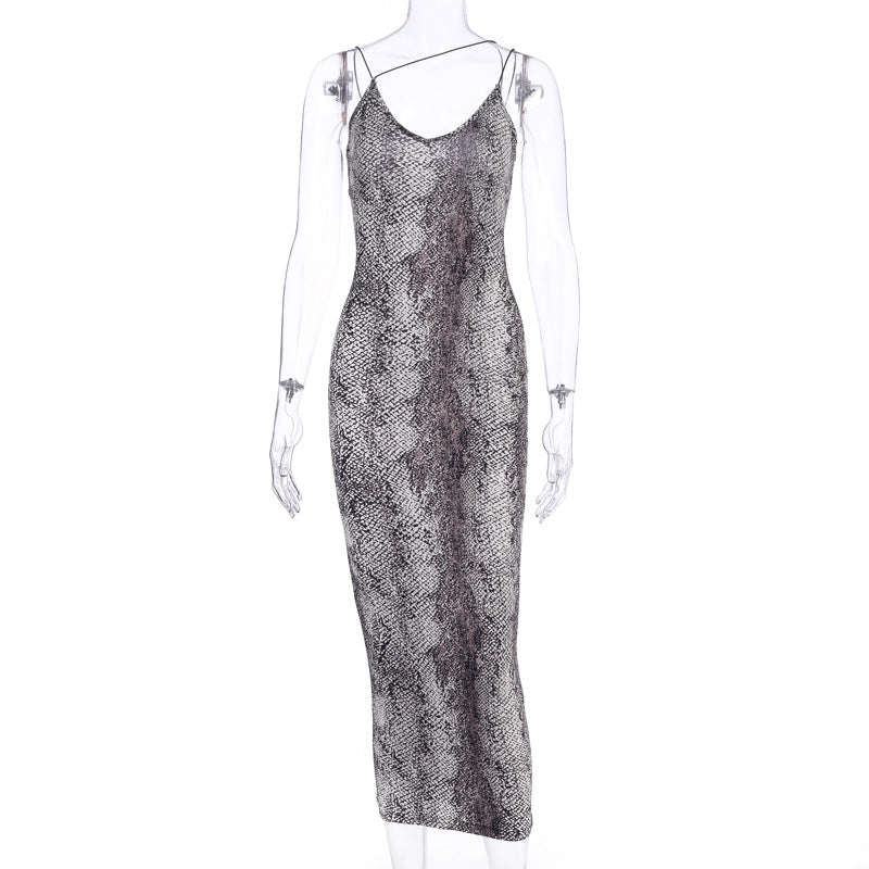 Damen Leopardenmuster Maxikleid Echo Archiv