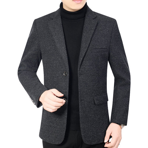 Herren Elegantes Wollmix-Sakko mit Slim Fit und Reverskragen – Tianoro