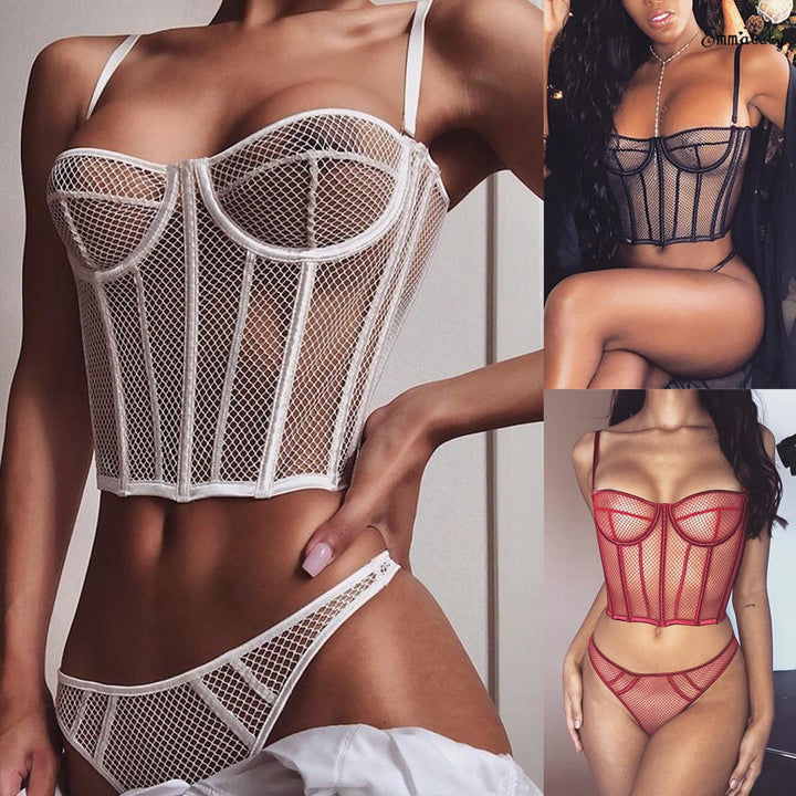 Damen Netz-Bustier mit Corsage-Design und verführerischen Details Echo Archiv