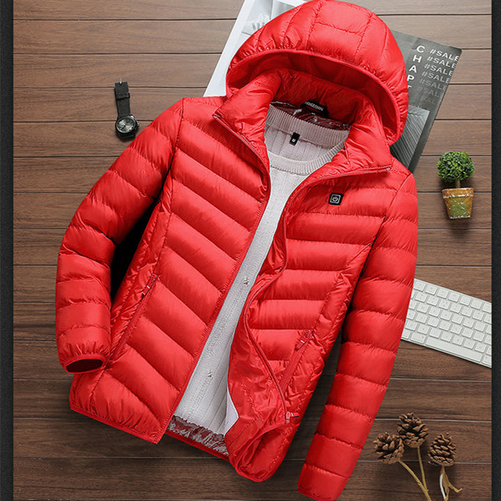 Herren leichte Steppjacke mit Kapuze Echoarchiv