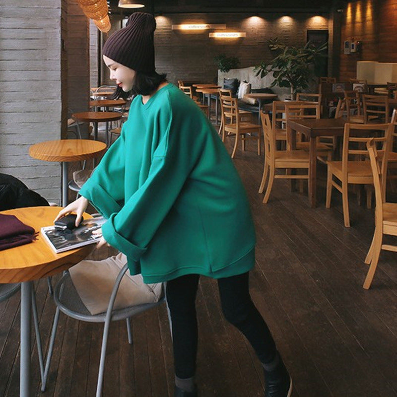 Damen Oversize-Fleece-Sweatshirt mit verlängertem Rückenteil und überschnittenen Schultern – Mavelle