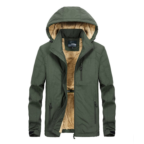 Herren Utility-Kapuzenjacke mit durchgehendem Reißverschluss und warmem Kunstfellfutter Echo Archiv