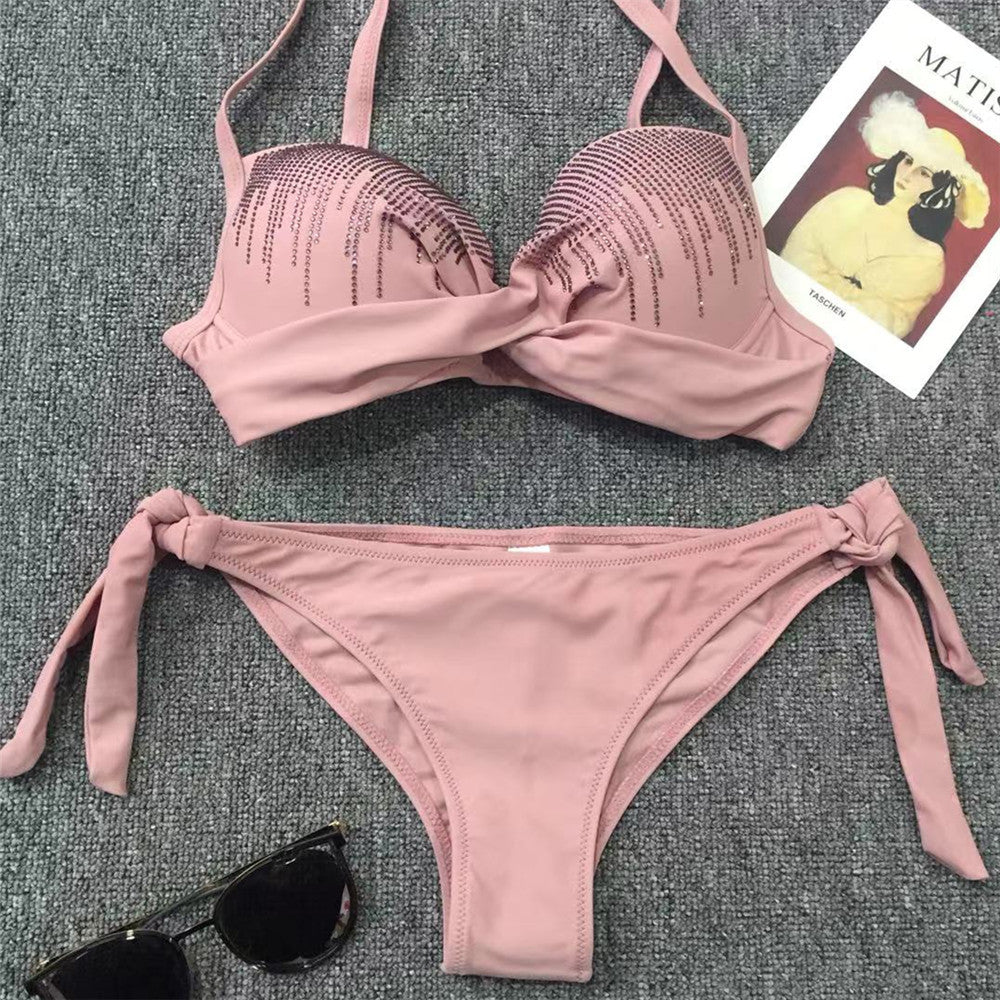 Damen Glamouröser Push-Up Bikini mit funkelnden Applikationen Echo Archiv