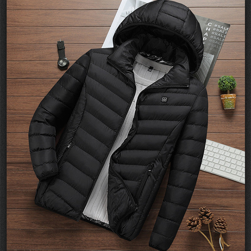 Herren leichte Steppjacke mit Kapuze Echoarchiv