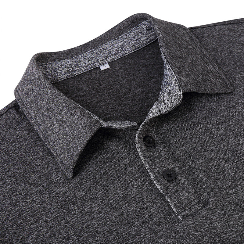 Herren langärmliges Casual Polohemd mit atmungsaktiver Struktur Echoarchiv