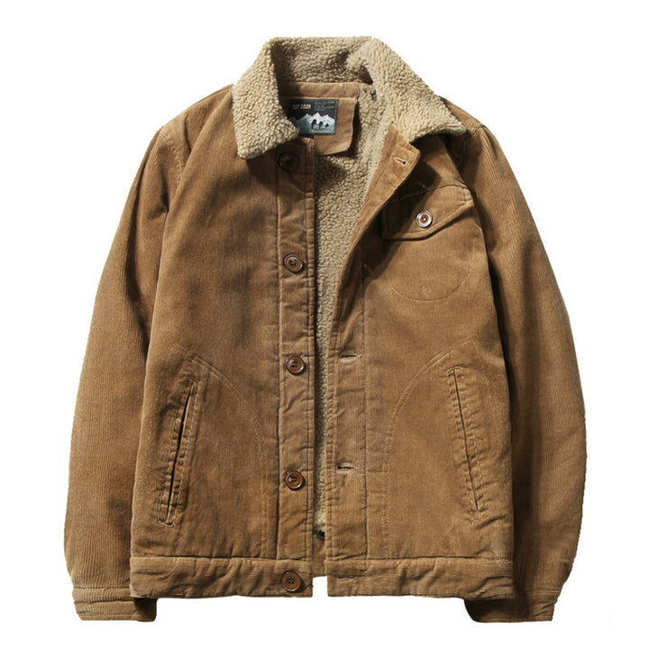 Herren Bequeme Cordjacke mit Teddyfutter Echo Archiv