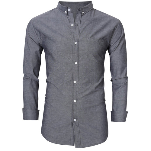 Herren Stilvolles Langarm-Hemd mit modernem Button-Down Kragen und Brusttasche Echoarchiv