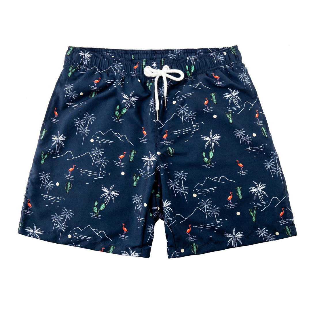 Herren Schwimmshorts mit stylischem Blattmuster Echoarchiv