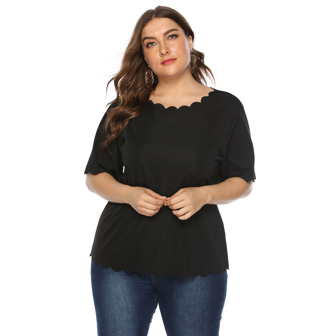 Damen elegantes Blusenshirt mit welligem Saum Echo Archiv