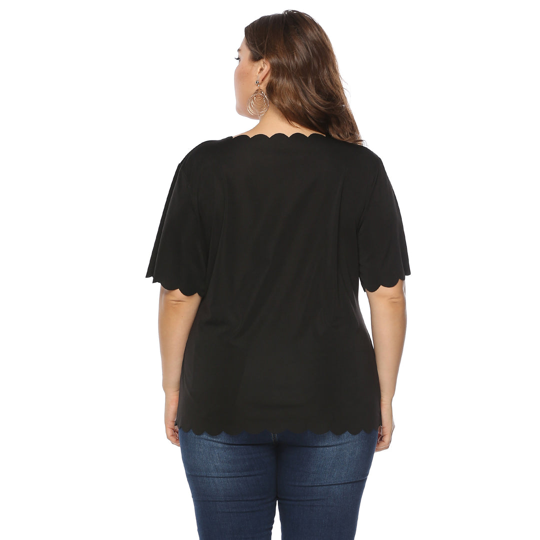 Damen elegantes Blusenshirt mit welligem Saum Echo Archiv