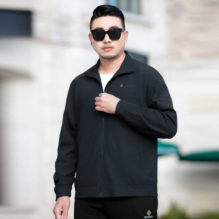 Herren Leichte Freizeitjacke mit Reißverschluss und Stehkragen Echoarchiv
