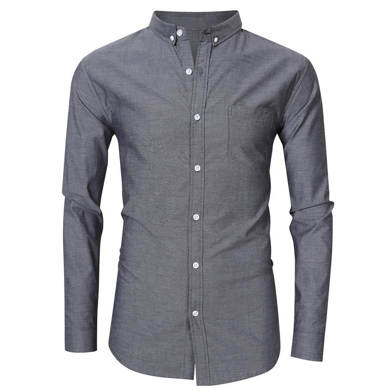 Herren Stilvolles Langarm-Hemd mit modernem Button-Down Kragen und Brusttasche Echoarchiv