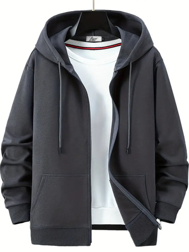 Echoarchiv - Lässiger Herbst Full Zip Hoodie mit Kordelzug für Männer