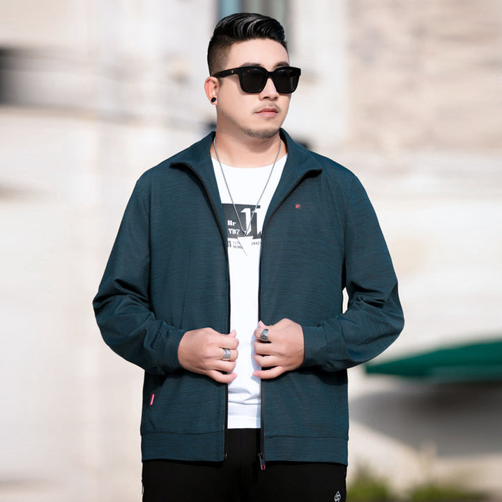 Herren Leichte Freizeitjacke mit Reißverschluss und Stehkragen Echoarchiv