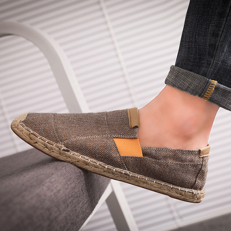 Echoarchiv | Boss Stilvolle Handgemachte Leinwandstrohschuhe Sommer-Chic
