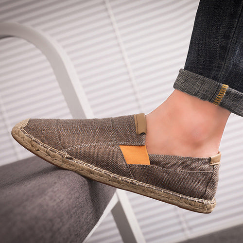 Echoarchiv | Boss Stilvolle Handgemachte Leinwandstrohschuhe Sommer-Chic