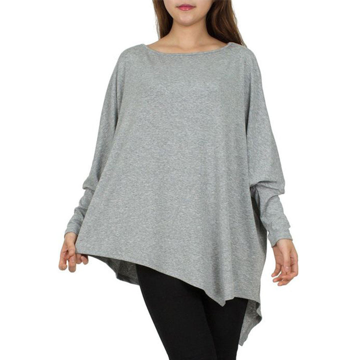Damen Oversize-Tunika mit asymmetrischem Saum und langen Ärmeln Echoarchiv