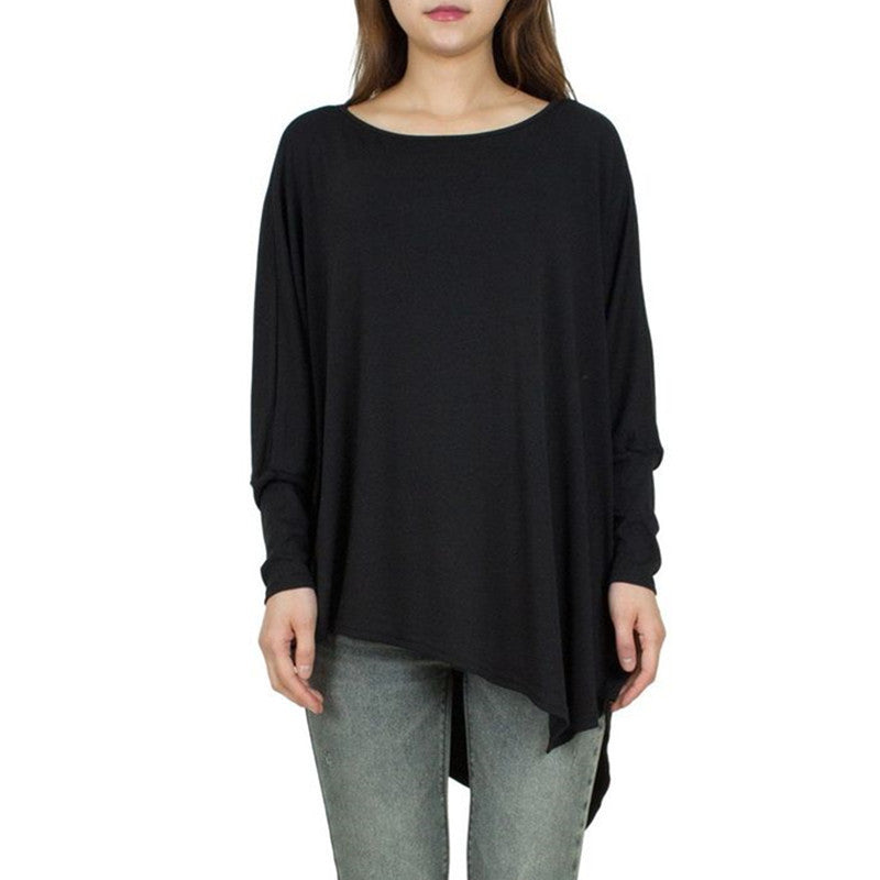 Damen Oversize-Tunika mit asymmetrischem Saum und langen Ärmeln Echoarchiv