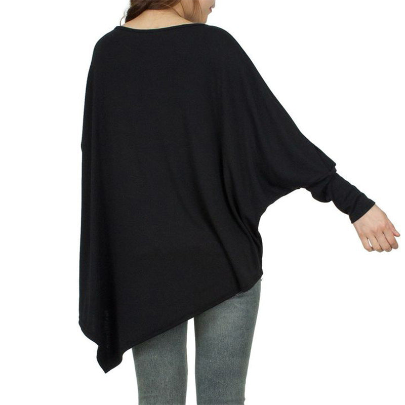 Damen Oversize-Tunika mit asymmetrischem Saum und langen Ärmeln Echoarchiv