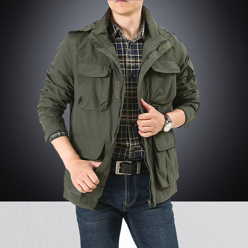Herren nan multifunktionale Utility-Fieldjacke mit zahlreichen Klapp- und Reißverschlusstaschen sowie D-Ring Echo Archiv