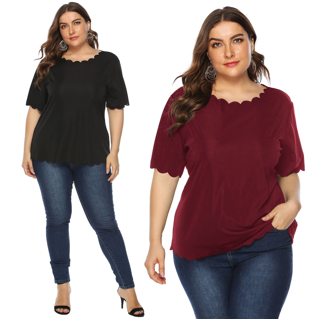 Damen elegantes Blusenshirt mit welligem Saum Echo Archiv