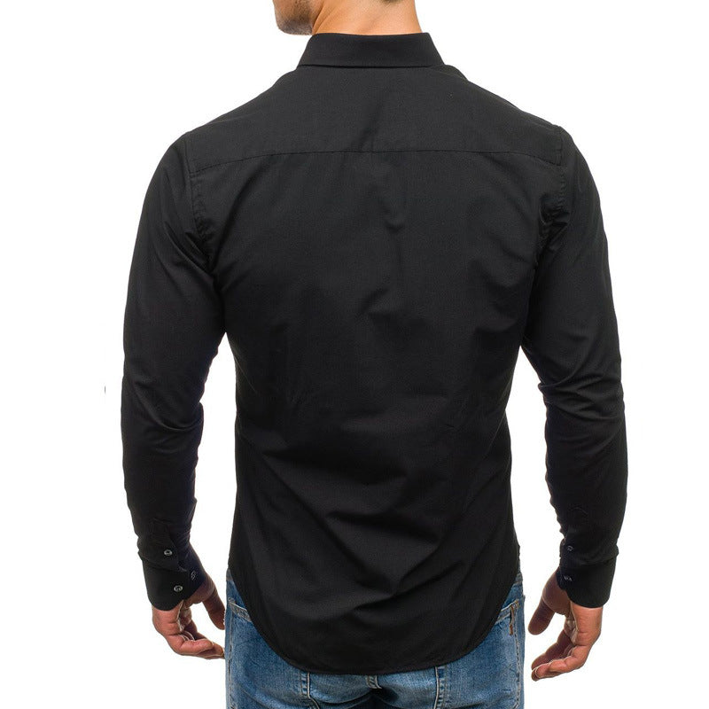 Herren Elegantes Hemd mit modischem Stehkragen Echoarchiv