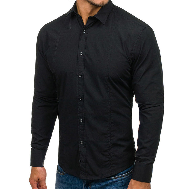 Herren Elegantes Langarmhemd mit feinem Stoff und modischen Details Echoarchiv