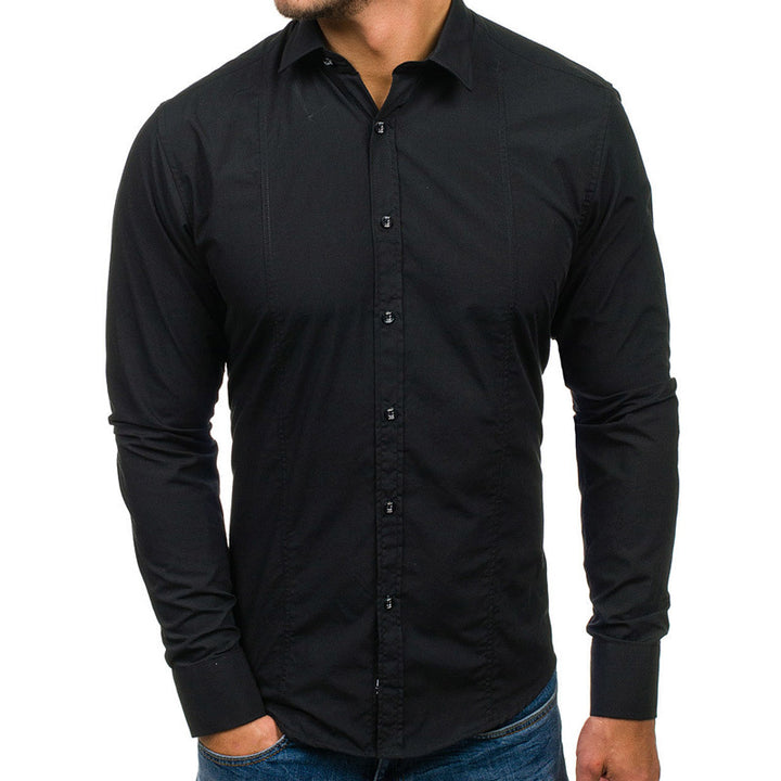 Herren Elegantes Langarmhemd mit feinem Stoff und modischen Details Echoarchiv