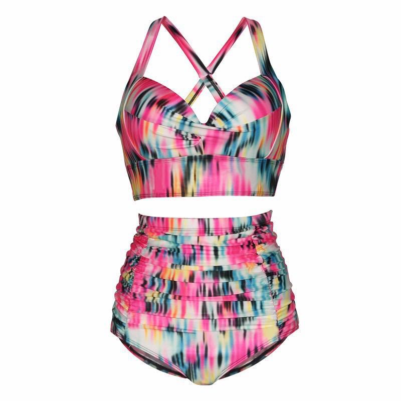 Damen Hochtailliertes Bikini-Set mit eleganter Raffung Echo Archiv