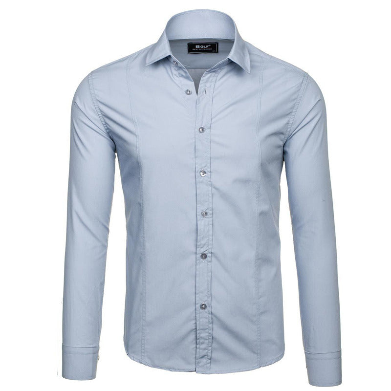 Herren Elegantes Langarmhemd mit feinem Stoff und modischen Details Echoarchiv