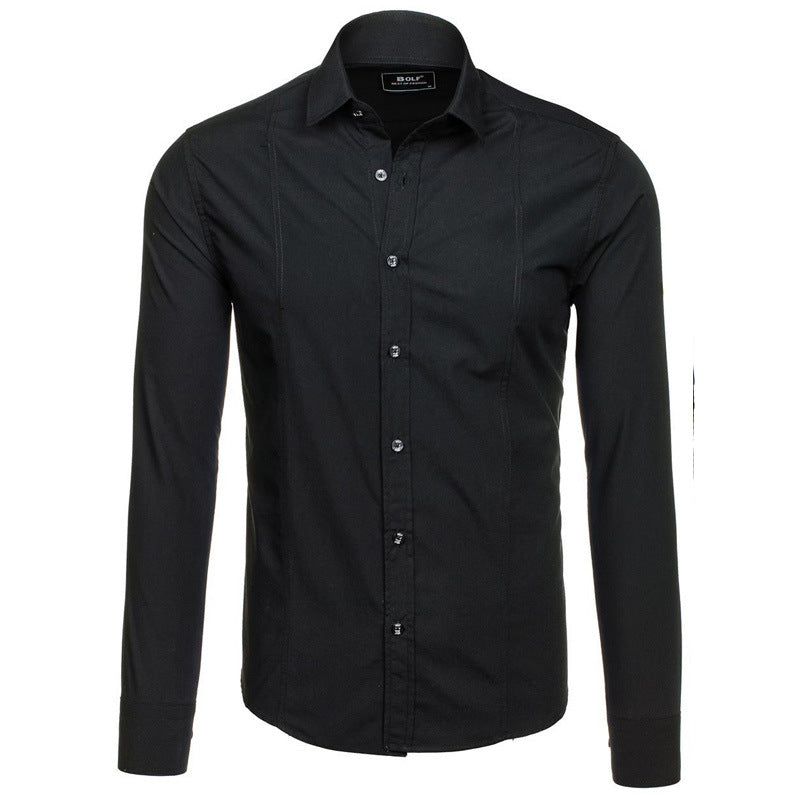 Herren Elegantes Langarmhemd mit feinem Stoff und modischen Details Echoarchiv