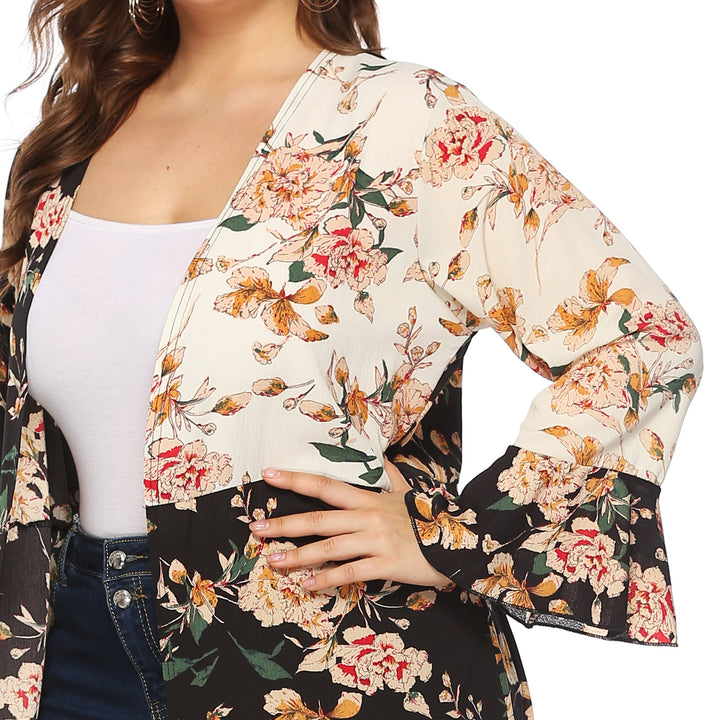 Damen floraler Kimono-Überwurf Echo Archiv