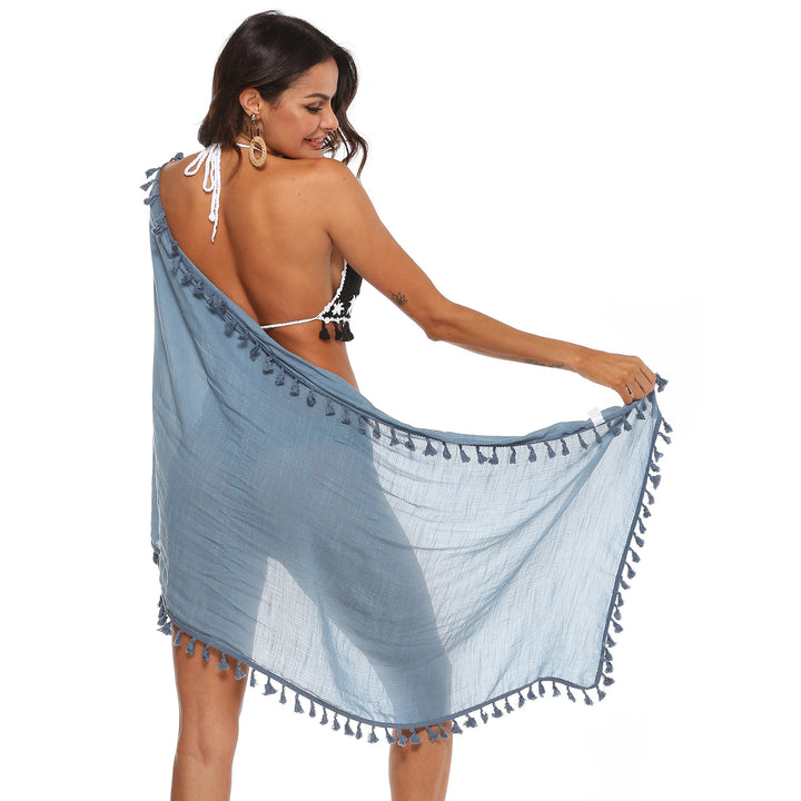 Damen luftiger Strand-Sarong mit verspielten Quasten Echo Archiv