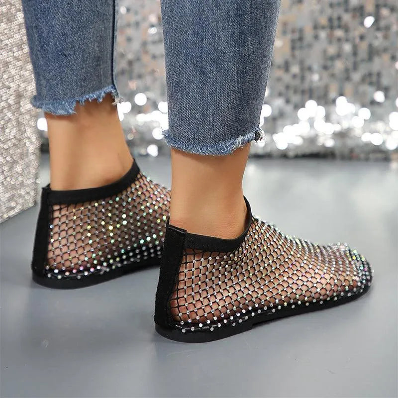 Echoarchiv | Flatsandalen mit Strass-Design