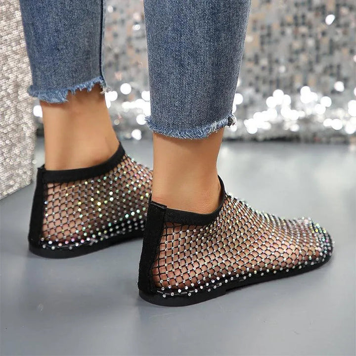 Echoarchiv | Flatsandalen mit Strass-Design