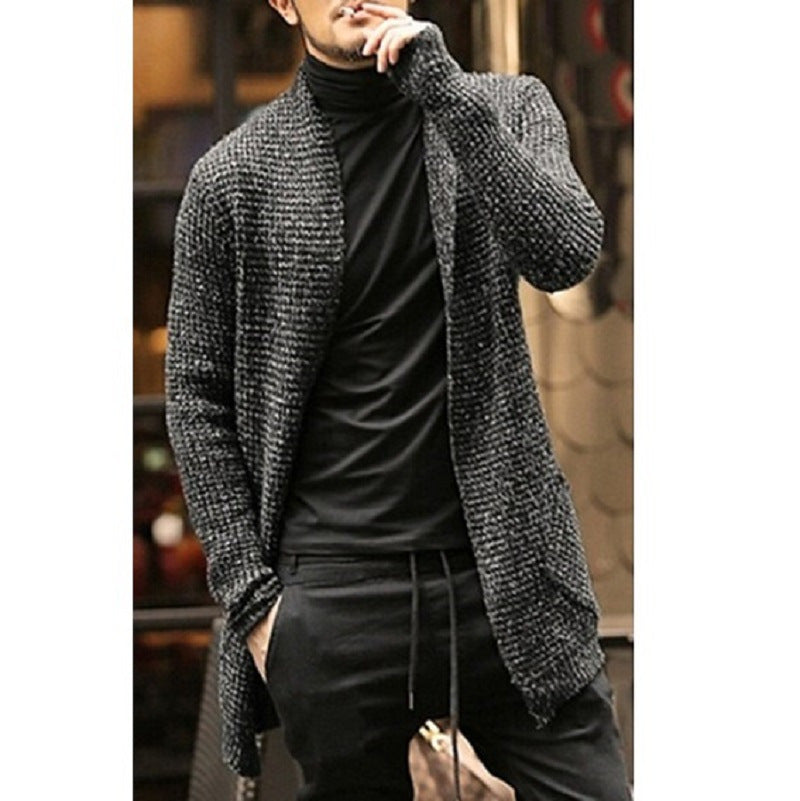 Herren eleganter Strickcardigan mit offener Front und lässigem Schnitt Echoarchiv