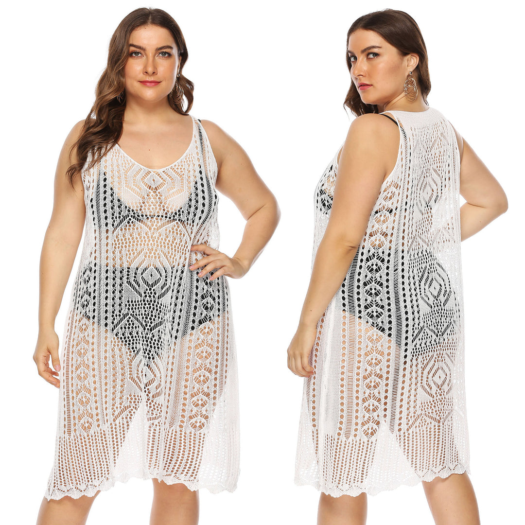 Damen gehäkelter Strandüberwurf mit floralem Design Echo Archiv