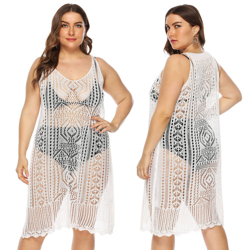 Damen gehäkelter Strandüberwurf mit floralem Design Echo Archiv