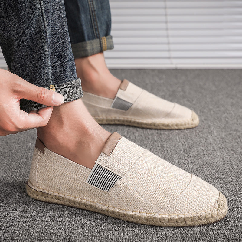 Echoarchiv | Boss Stilvolle Handgemachte Leinwandstrohschuhe Sommer-Chic