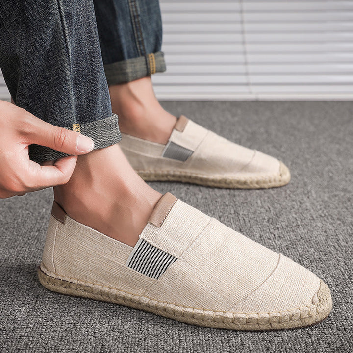 Echoarchiv | Boss Stilvolle Handgemachte Leinwandstrohschuhe Sommer-Chic