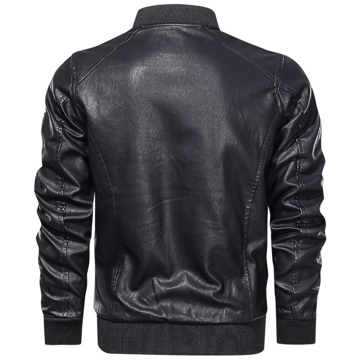 Herren modische Lederjacke mit gesticktem Patch Echo Archiv