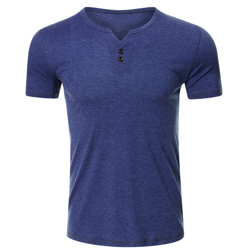 Herren Kurzarmshirt mit innovativem Henley-Ausschnitt und weichem Baumwollmix Echoarchiv