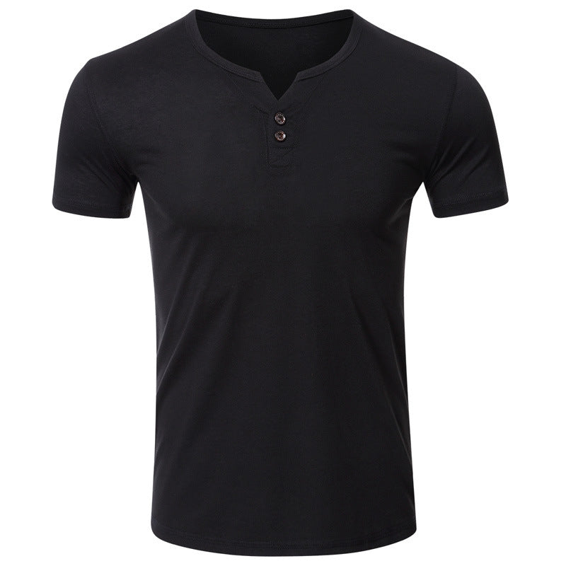 Herren Kurzarmshirt mit innovativem Henley-Ausschnitt und weichem Baumwollmix Echoarchiv