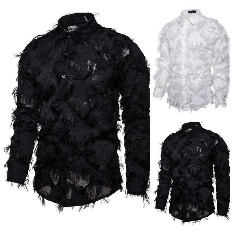 Herren Modisches Hemd mit strukturiertem Design Echoarchiv