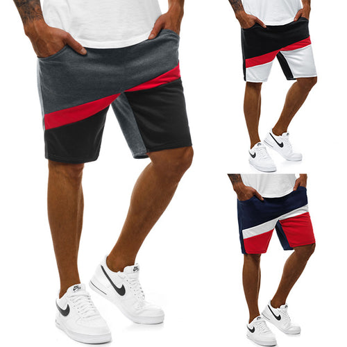 Herren Badeshorts mit stylischem diagonalen Farbblockdesign und elastischem Bund Echoarchiv